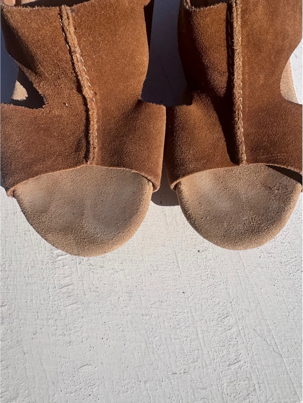 Clarks Elements Women’s 8M Brown Suede Cork Wedge Slide Sandals Leather